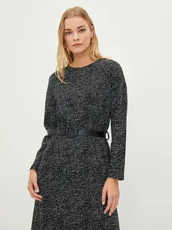 پیراهن سایز بزرگ زنانه مشکی السی وایکیکی