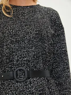 پیراهن سایز بزرگ زنانه مشکی السی وایکیکی