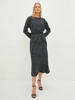 پیراهن سایز بزرگ زنانه مشکی السی وایکیکی