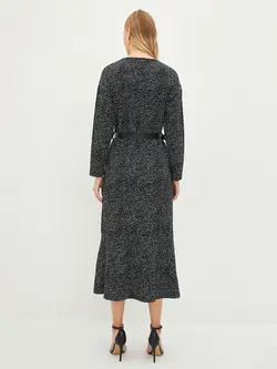 پیراهن سایز بزرگ زنانه مشکی السی وایکیکی