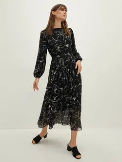 پیراهن سایز بزرگ زنانه مشکی السی وایکیکی