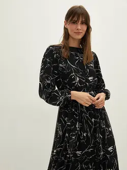 پیراهن سایز بزرگ زنانه مشکی السی وایکیکی