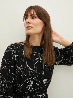 پیراهن سایز بزرگ زنانه مشکی السی وایکیکی