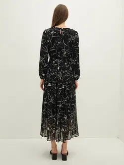 پیراهن سایز بزرگ زنانه مشکی السی وایکیکی