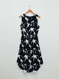 پیراهن سایز بزرگ زنانه سرمه ای السی وایکیکی