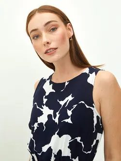 پیراهن سایز بزرگ زنانه سرمه ای السی وایکیکی