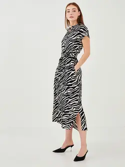 پیراهن سایز بزرگ زنانه مشکی السی وایکیکی