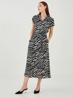 پیراهن سایز بزرگ زنانه مشکی السی وایکیکی