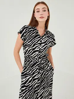 پیراهن سایز بزرگ زنانه مشکی السی وایکیکی