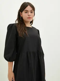 پیراهن سایز بزرگ زنانه مشکی السی وایکیکی