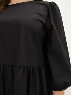 پیراهن سایز بزرگ زنانه مشکی السی وایکیکی