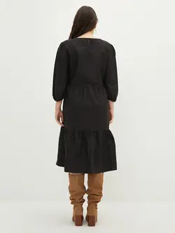 پیراهن سایز بزرگ زنانه مشکی السی وایکیکی