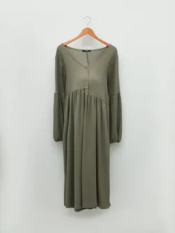 پیراهن سایز بزرگ زنانه خاکی السی وایکیکی