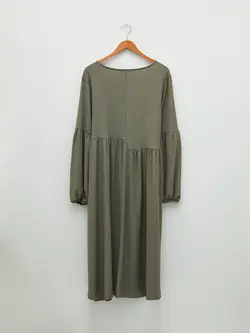 پیراهن سایز بزرگ زنانه خاکی السی وایکیکی