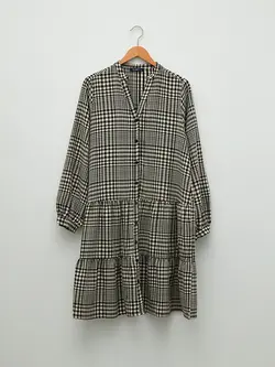 پیراهن سایز بزرگ زنانه مشکی السی وایکیکی