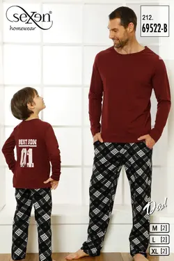 تی شرت و شلوار راحتی مردانه سایز نرمال زرشکی سکسن