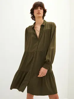 پیراهن سایز بزرگ زنانه خاکی السی وایکیکی