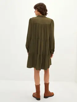 پیراهن سایز بزرگ زنانه خاکی السی وایکیکی