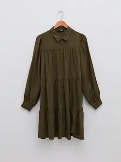 پیراهن سایز بزرگ زنانه خاکی السی وایکیکی