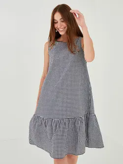 پیراهن سایز بزرگ زنانه مشکی السی وایکیکی