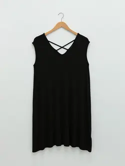 پیراهن سایز بزرگ زنانه مشکی السی وایکیکی