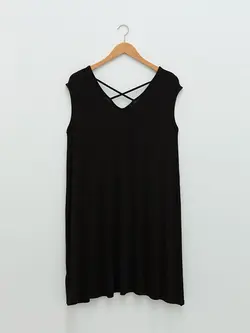 پیراهن سایز بزرگ زنانه مشکی السی وایکیکی