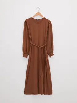 پیراهن سایز بزرگ زنانه قهوه ای السی وایکیکی