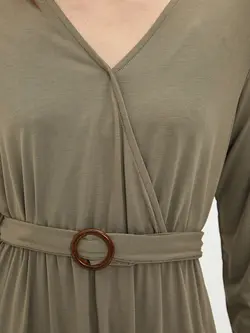 پیراهن سایز بزرگ زنانه خاکی السی وایکیکی