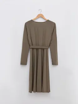 پیراهن سایز بزرگ زنانه خاکی السی وایکیکی