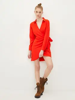 پیراهن سایز بزرگ زنانه نارنجی السی وایکیکی