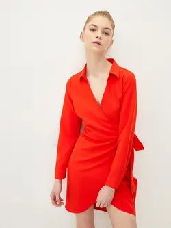 پیراهن سایز بزرگ زنانه نارنجی السی وایکیکی