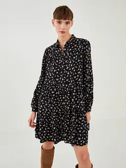 پیراهن سایز بزرگ زنانه مشکی السی وایکیکی