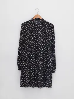 پیراهن سایز بزرگ زنانه مشکی السی وایکیکی