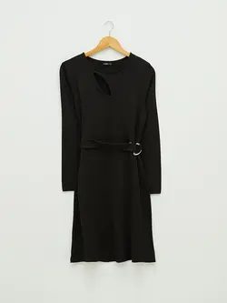 پیراهن سایز بزرگ زنانه مشکی السی وایکیکی