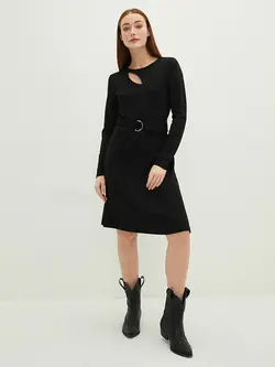 پیراهن سایز بزرگ زنانه مشکی السی وایکیکی