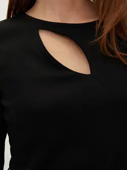 پیراهن سایز بزرگ زنانه مشکی السی وایکیکی