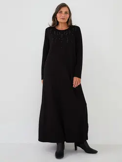 پیراهن سایز بزرگ زنانه مشکی السی وایکیکی