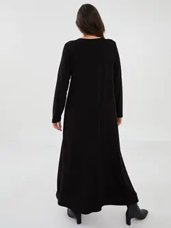 پیراهن سایز بزرگ زنانه مشکی السی وایکیکی