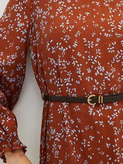 پیراهن سایز بزرگ زنانه آجری السی وایکیکی