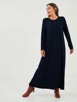 پیراهن سایز بزرگ زنانه سرمه ای السی وایکیکی