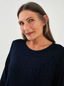 پیراهن سایز بزرگ زنانه سرمه ای السی وایکیکی