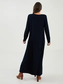 پیراهن سایز بزرگ زنانه سرمه ای السی وایکیکی