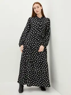 پیراهن سایز بزرگ زنانه مشکی السی وایکیکی