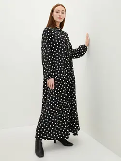 پیراهن سایز بزرگ زنانه مشکی السی وایکیکی