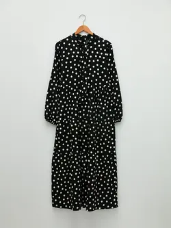 پیراهن سایز بزرگ زنانه مشکی السی وایکیکی