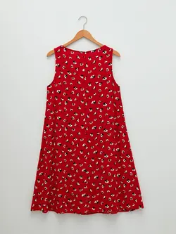 پیراهن سایز بزرگ زنانه قرمز السی وایکیکی