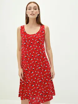 پیراهن سایز بزرگ زنانه قرمز السی وایکیکی