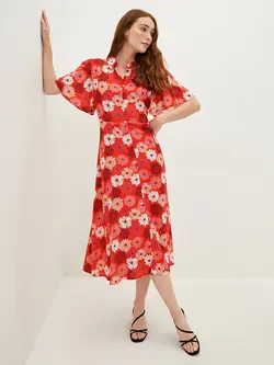 پیراهن سایز بزرگ زنانه صورتی روشن السی وایکیکی