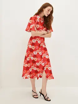 پیراهن سایز بزرگ زنانه صورتی روشن السی وایکیکی