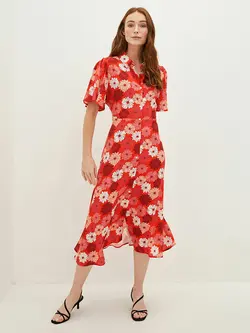 پیراهن سایز بزرگ زنانه صورتی روشن السی وایکیکی